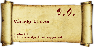 Várady Olivér névjegykártya